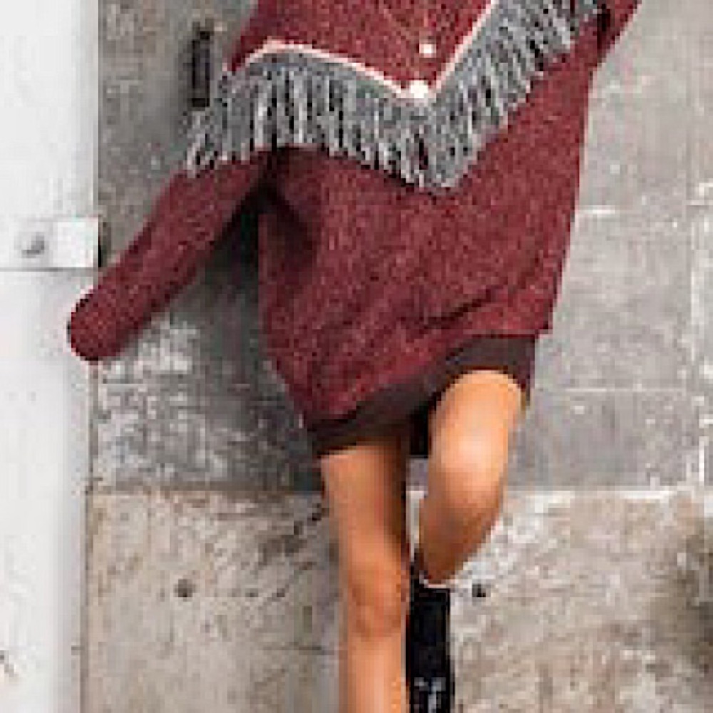 🧡$5 Closet Clear Out sale! Kori American Oversized Fringe Sweater S